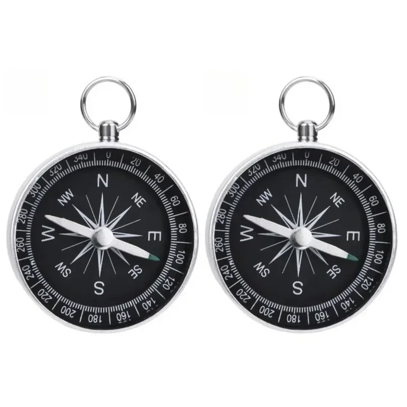 SXHWC 2x G44 Compass Keychain Pendant Aluminum Alloy Metal  Portable Gift Mini Pocket Outdoor Adventure Travel Compass