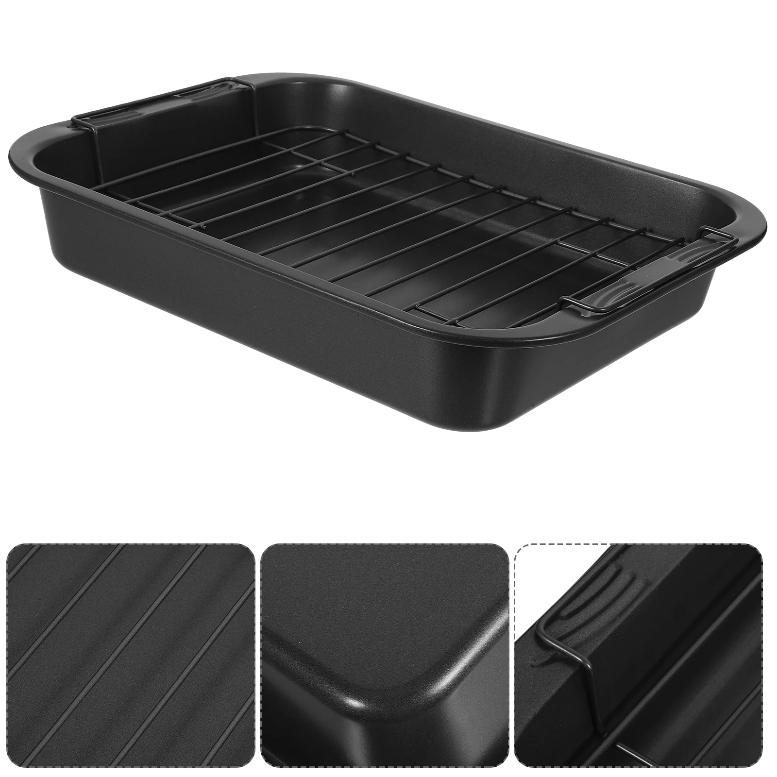 

1 set 1 Set Of Nonstick Baking Pan Carbon Steel Rectangle Tray For Cake Cookie Bread Reusable Kitchen Baking Supplies