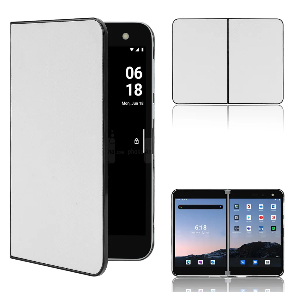 Etui na telefon Microsoft Surface Duo Luxury Carbon Fiber Slim PU Leather Case Etui na telefon Microsoft Surface Duo 8,1 cala — zdjęcie produktu 3