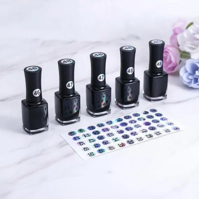 10Pcs Waterproof Nail Polish Number Stickers Labels For Gel Lacquer Lipstick Bottles & Tips Manicure Display Marking Tool