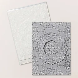 2024 New 3D Wreath Embossed Folder For DIY Making Retro Flower Circle Background Greeting Card and Paper Scrapbooking No Dies