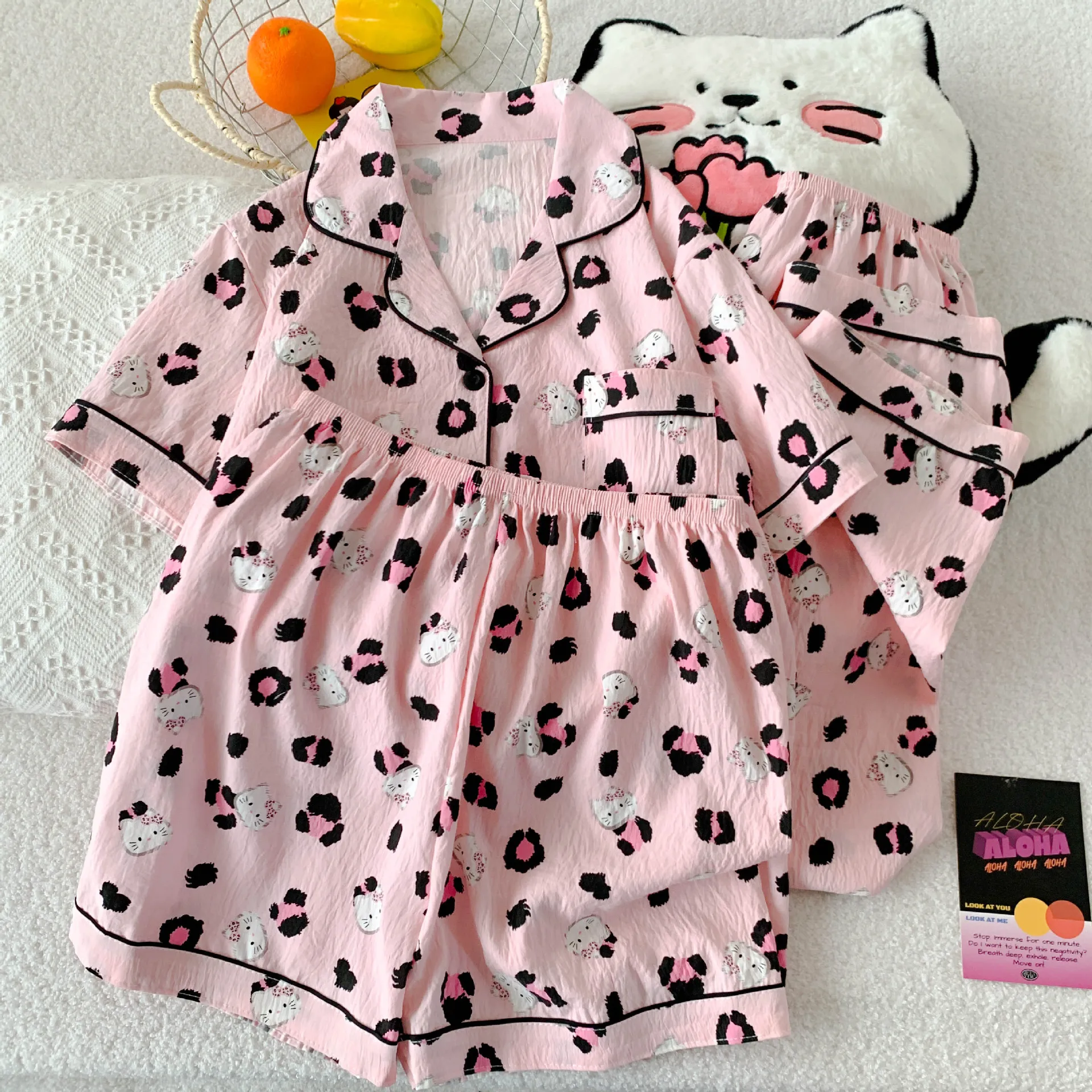 夏パジャマ女性のミッキーマウスかわいいプリント半袖パジャマホーム服学生かわいい漫画部屋着セット 2 個