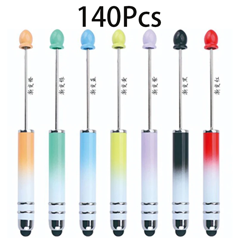 

140Pcs 2 in 1 DIY Touch Screen Bead Pens Stylus Beadable Ballpoint Pens