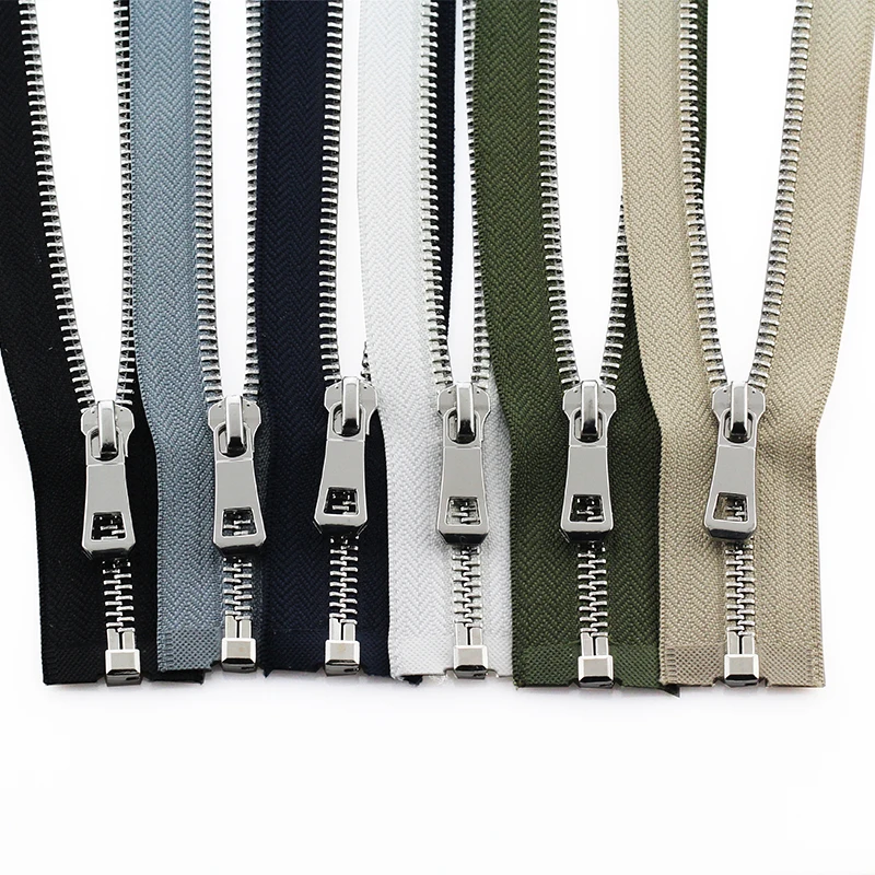 5#  35/45/55/65/75/85cm open-end auto lock platinum plating metal zipper use for clothes shoes pocket garment