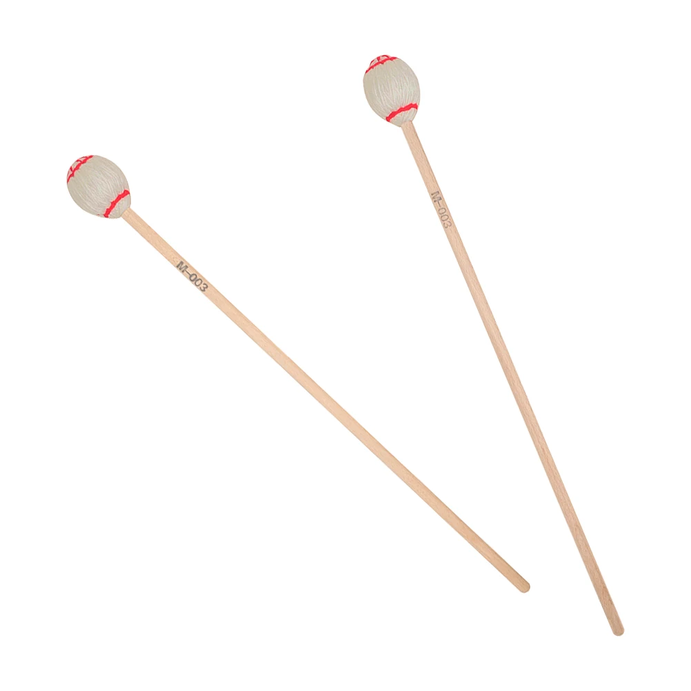 

2pcs Maple Durable Marimba Xylophone Mallets Yarn Covered Smooth Marimba Drumstick Professional Practice Accessories