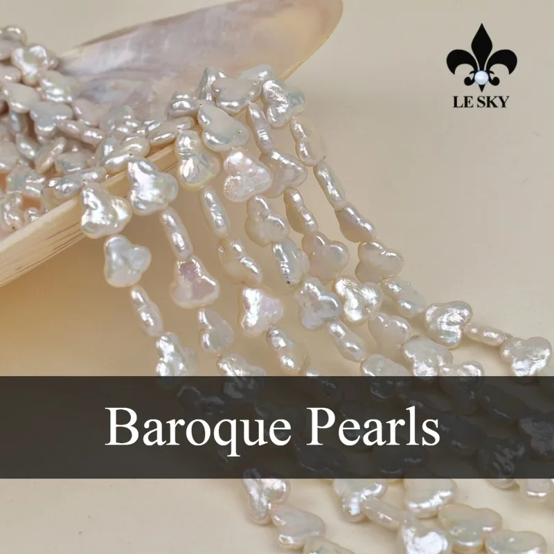 

Natural Freshwater Baroque Pearl Beads Mickey Head Pearl Loose Spacer Beaded for Making DIY Jewelry Necklace Earrings 13x14mm