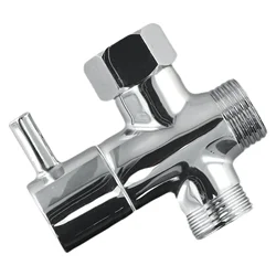 3 Way Brass Diverter Valve T-adapter Converter Chrome For Shower Head Shower Faucet Conversion Valve Copper Water Separator