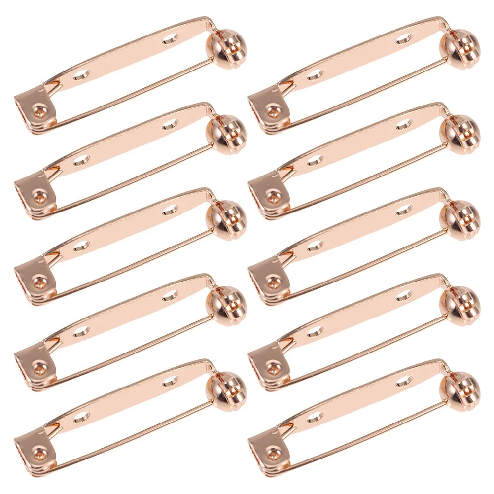 

10Pcs Brooch Accessories Copper Bar Pins Safety Catch Lock Brooch Pins for DIY Crafts Making and Clothing Fixing