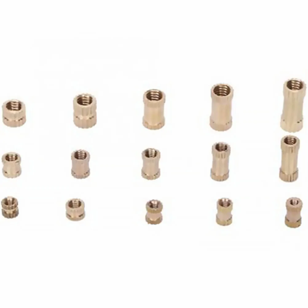 

450Pcs Brass Knurled Nut Set M2-M4 Round Classification Kit Fasteners for Plastic Shell Automotive Electronics Mobile Phones