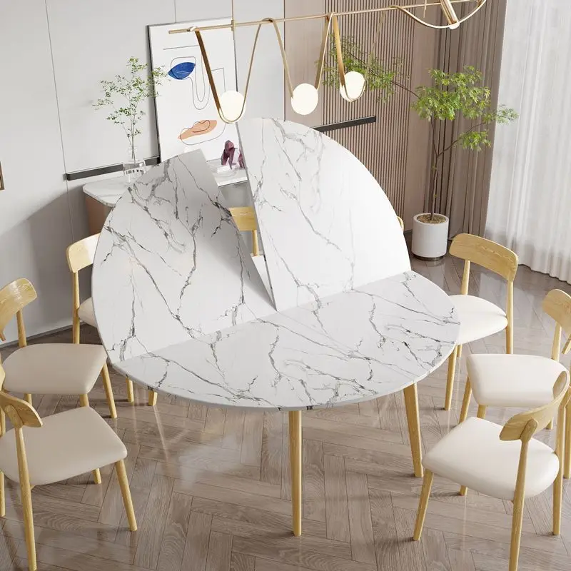 

Folding dining table 4-point round dining table, household