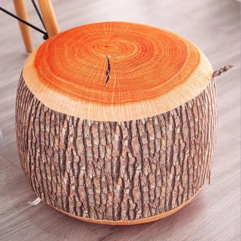 JOYLIVE  Inflatable Stool Thickening Cotton Cover Cartoon Plush 3D Fruit Inflatable Pouf Chair Lovely Pneumatic Stools Portable