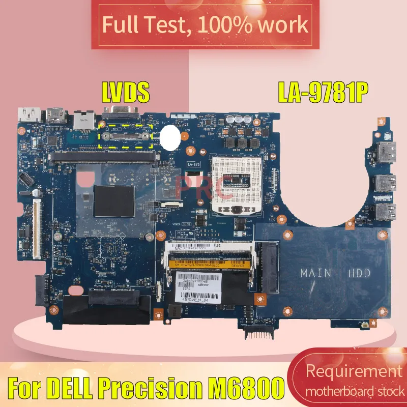 0XWC1M 0HWH2H For DELL Precision M6800 Laptop Motherboard LA-9781P HM87 DDR3L Notebook Mainboard Tested Work