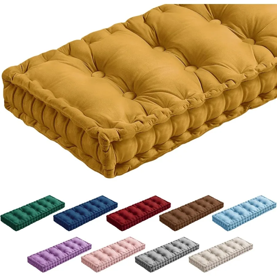 

Подушки для скамейки для внутренней мебели 40x20 дюймов, бархатная подушка для кухни, столовой, фортепиано, окна, сиденья, тафтинговые качели для патио, крыльца, утолщенные B