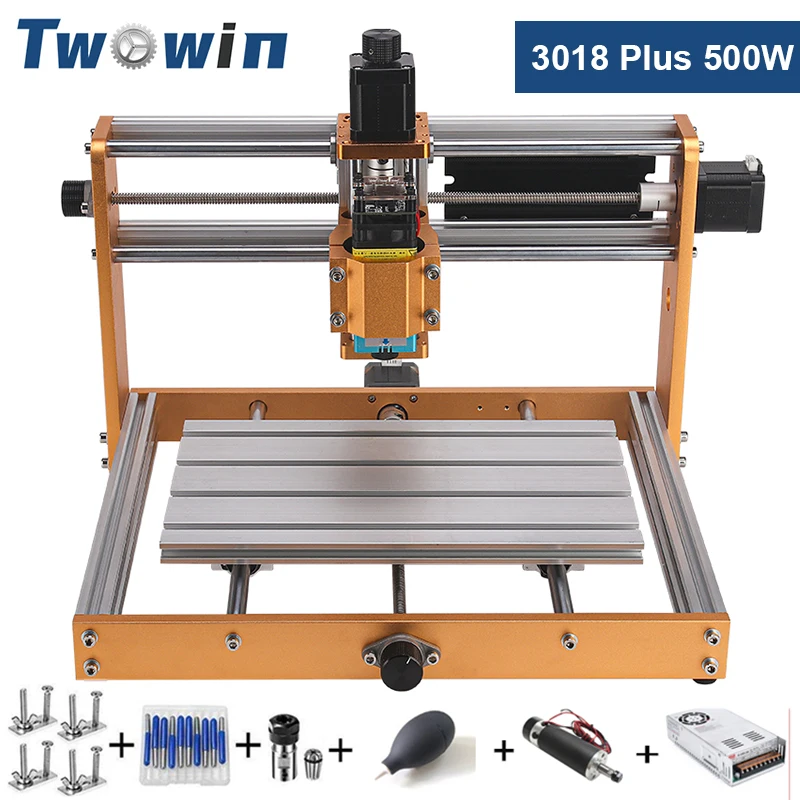 

TWOWIN CNC Milling Machine 300W/500W Spindle GRBL Control Laser Engraving Machine Metal Router Cutter 3018 Pro Plus