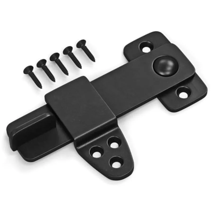 

Barn Door Latch - Shed Door Latch - Sliding Barn Door Latches and Catches - Barn Door Lock - Black Wrought Iron Rustic Flip Lat