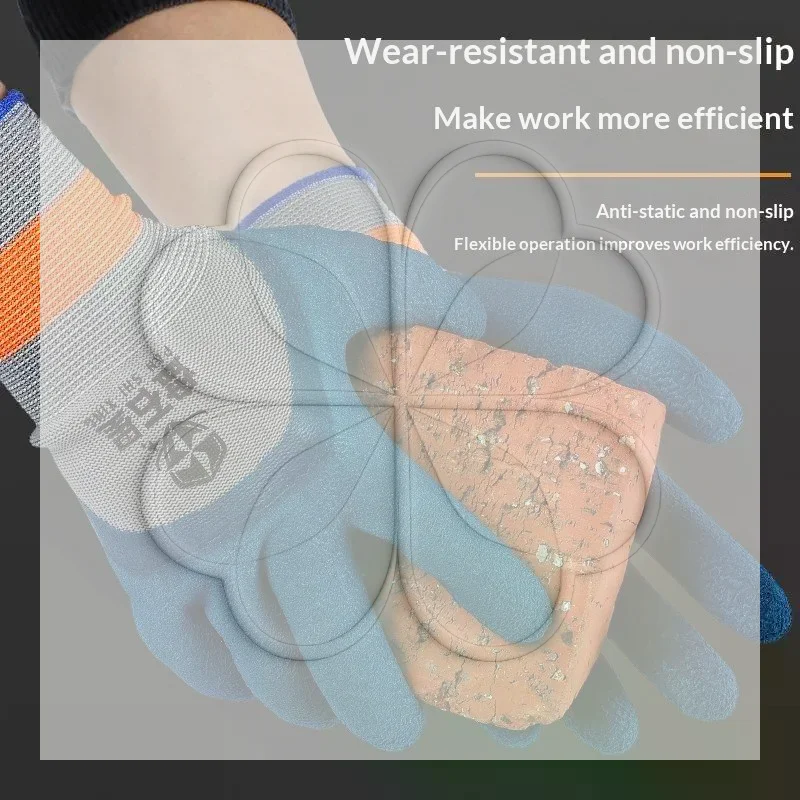 Tire Rubber Work Gloves Wear Resistant Anti Slip Oil Resistant for Industrial Logistics Warehouse Handling Labor Safety Protect
