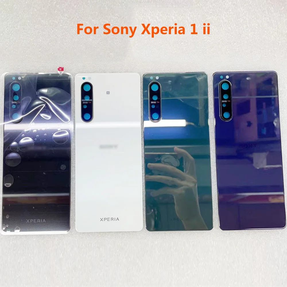 

Xperia1 ii Cover For Sony Xperia 1 II Battery Cover XQ-AT51 AT52 Back Glass Door Rear Housing Case With Camera Lens Replacement