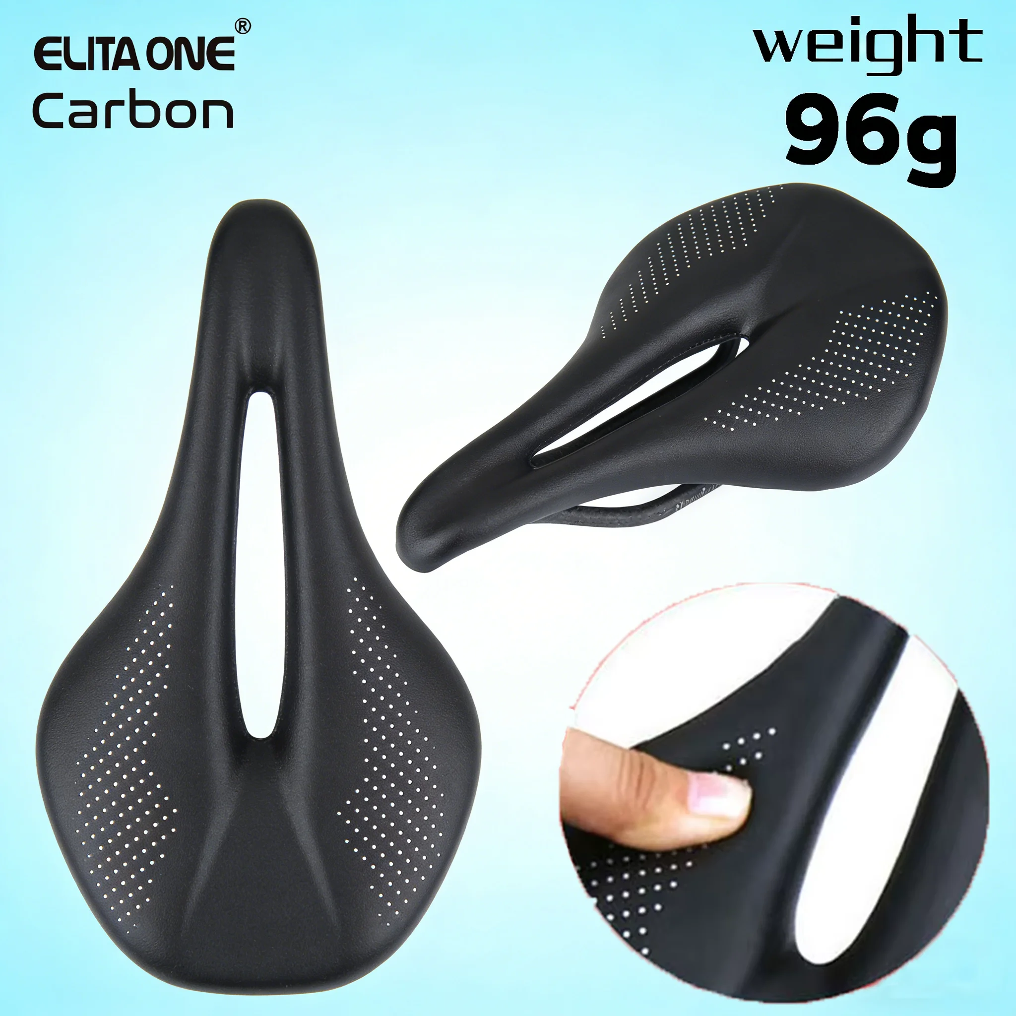 

ELITA ONE Super Light Carbon Saddle 240x143mm/240x155mmMTB Road Bike Leather Cushion Cycling Seat for Men Women