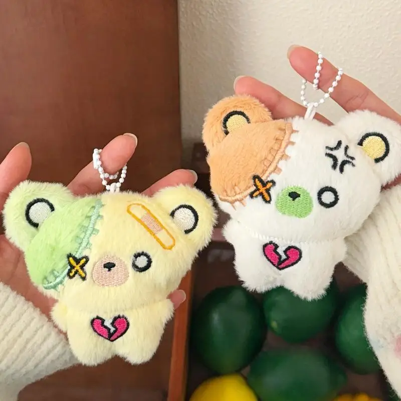 

1Pc Mini Cartoon Plush Bear Doll Toy Keychain Sweet Cute Bag Pendant Charms Car Keyring Accessories For Girl Couples Kawaii Gift
