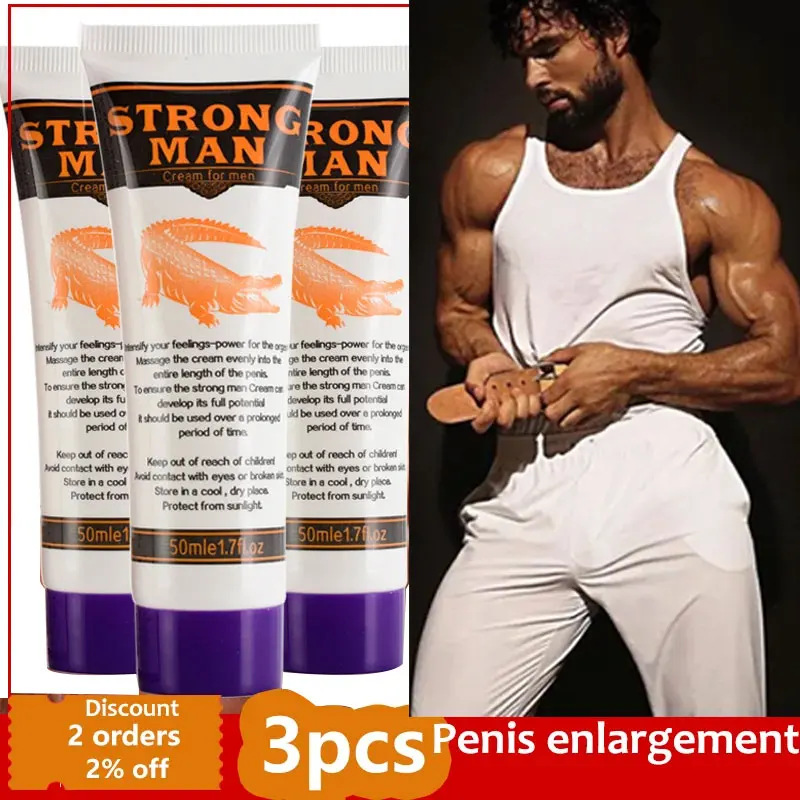 3pcs Strong Man XXL Big Dick Penis Enlargement Cream Male Penis Extender Erection Enhancer Increase Penis Growth Ointment Sex