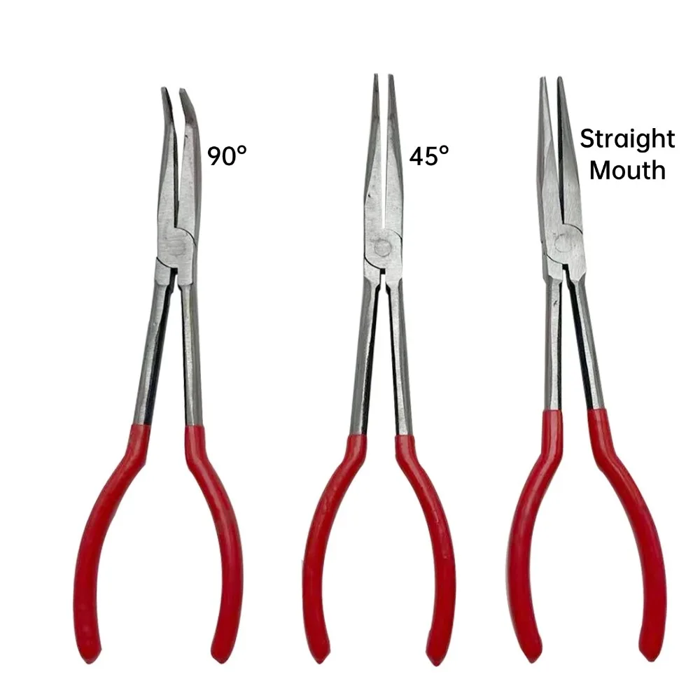 11-Inch Crucible Clamp for Gold Melting Straight/Curved Mouth Bowl Clamp DIY Melting Bowl Pliers Long Handle Clamping Tool
