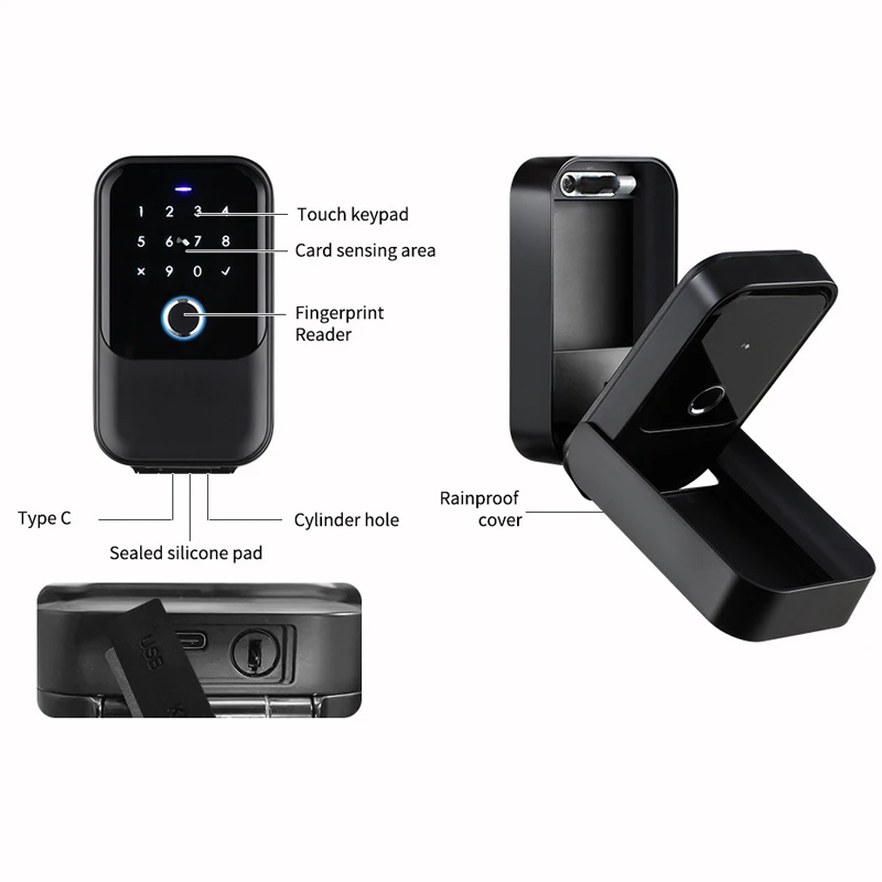 Key Safe TTlock Fingerprint Bluetooth Tuya Digital Key Box App Remote Unlock Wall Mount Security Key Lock Box Safety Box Padlock
