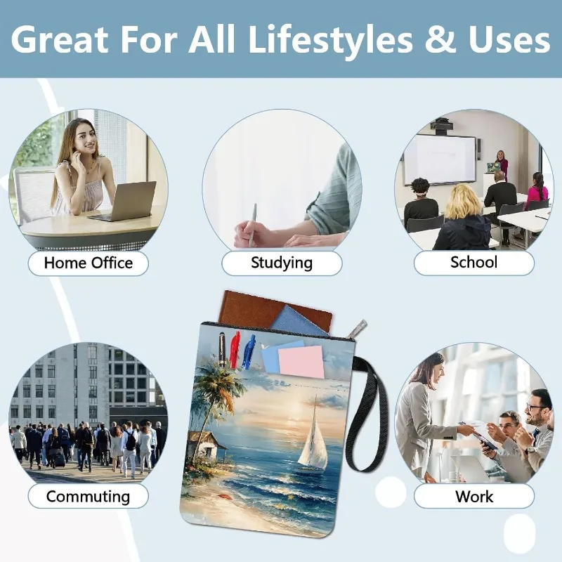 1pc 海辺の風景ブックスリーブココナッツツリーブックプロテクタービーチブックカバーペーパーバック用洗える生地布