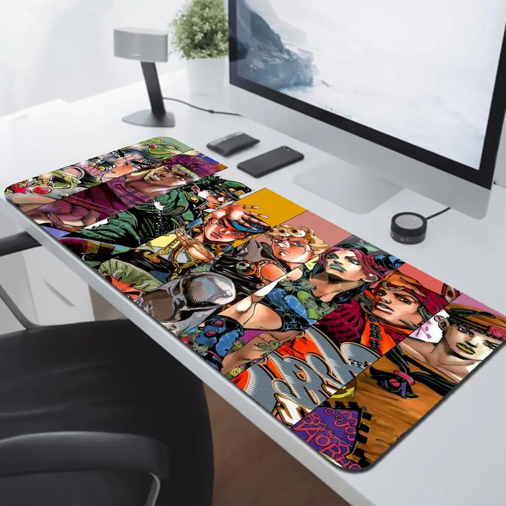 PC Gamer Joseph Joestar Mouse Pad Cabinet Keyboard Gaming Accessories Jojo Bizarre Adventure Laptop Rug Large Lock Edge Mousepad