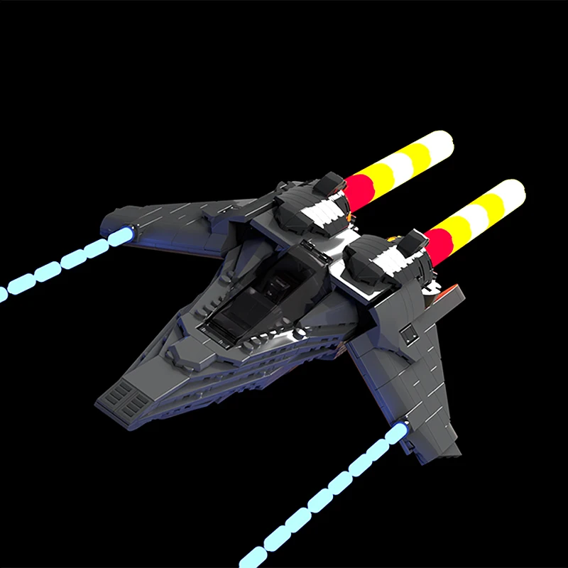 Film Luar Angkasa Seri Militer MOC Raywing Mk. I XL-25 Jet Fighter Model Blok Bangunan Batu Bata Orisinalitas Hadiah Mainan Anak Laki-laki Puzzle DIY