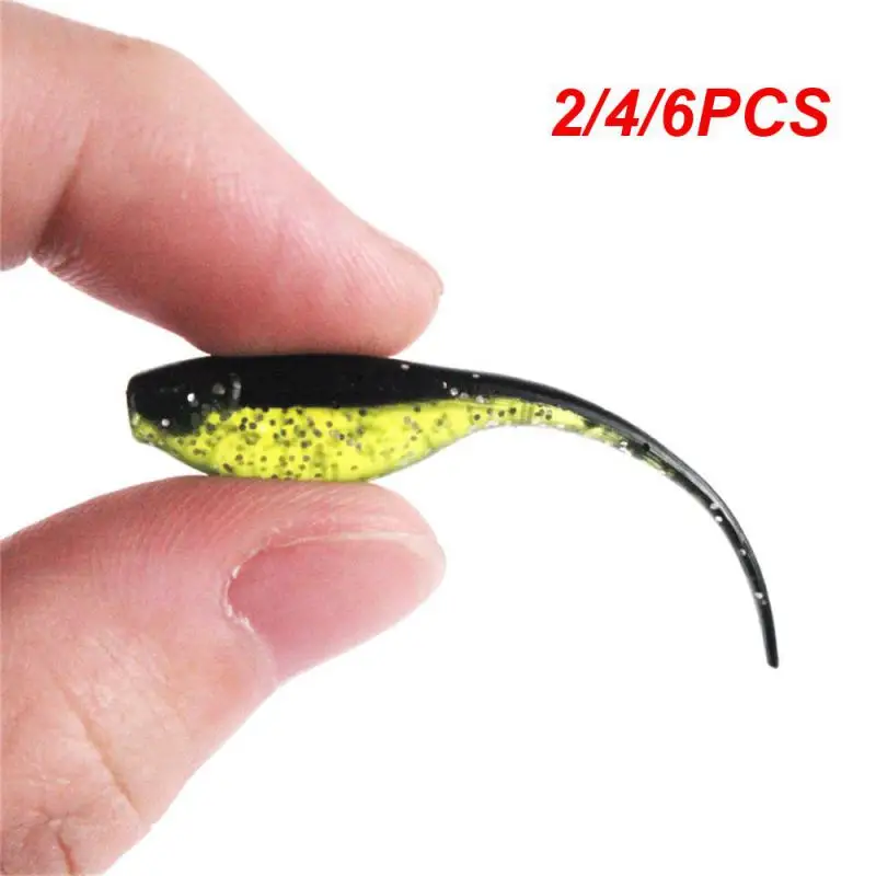 2/4/6PCS Fishing Lures Microproducts River Fishing Sea Fishing 5cm/0.7g Fishing Accessories Fake Bait Tadpole Shape Wholesale