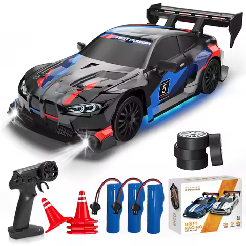 RC Drift Car 4WD Remote Control High Speed Racing Vehicle with LED Lights 2.4GHz Radio 4x4 Off-Road Truck Toy for Children Kids
