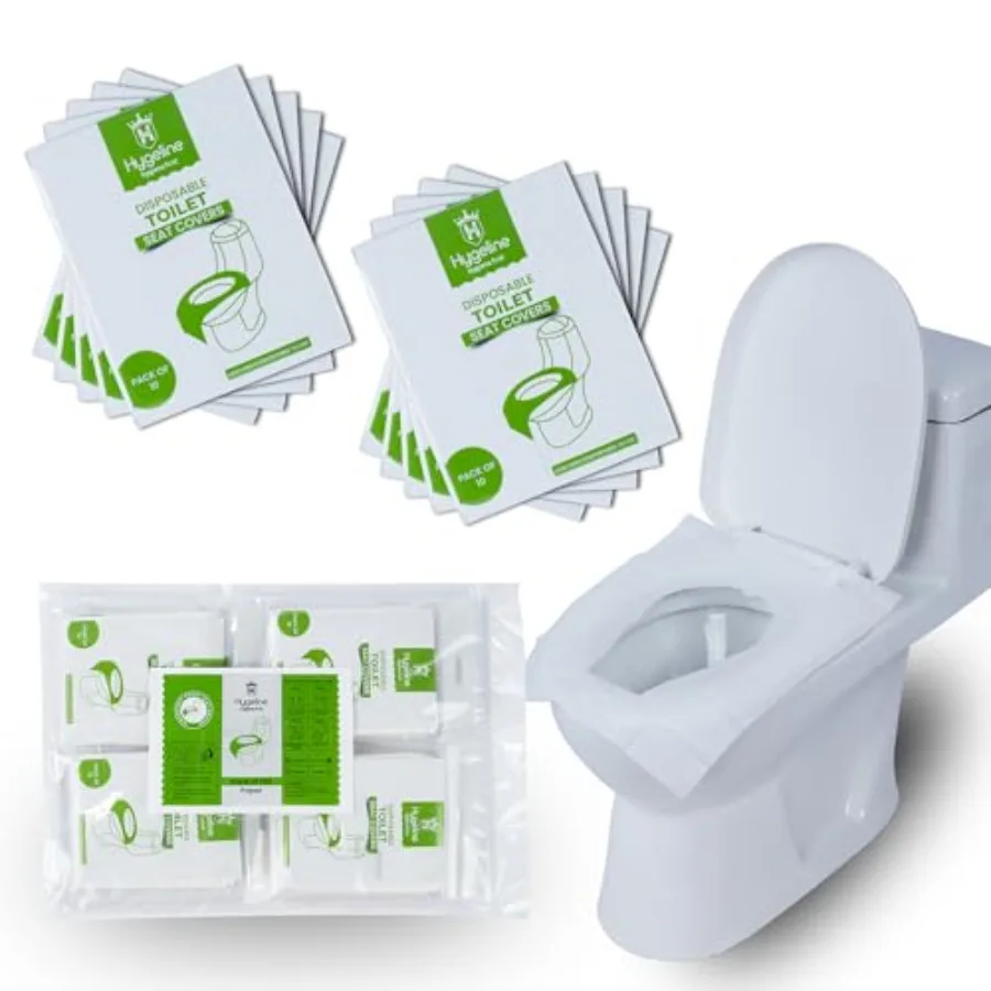 

Pack 100 Disposable Toilet Seat Covers Flushable 100% Biodegradable Paper Material Travel Toilet Seat Covers for Adults and Pot