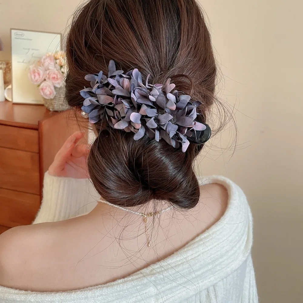 

Sweet Acrylic Flower Hairpin Cloth Ancient Style Hanfu Hair Clip Headdress Korean Style Ponytail Holder Photography Props