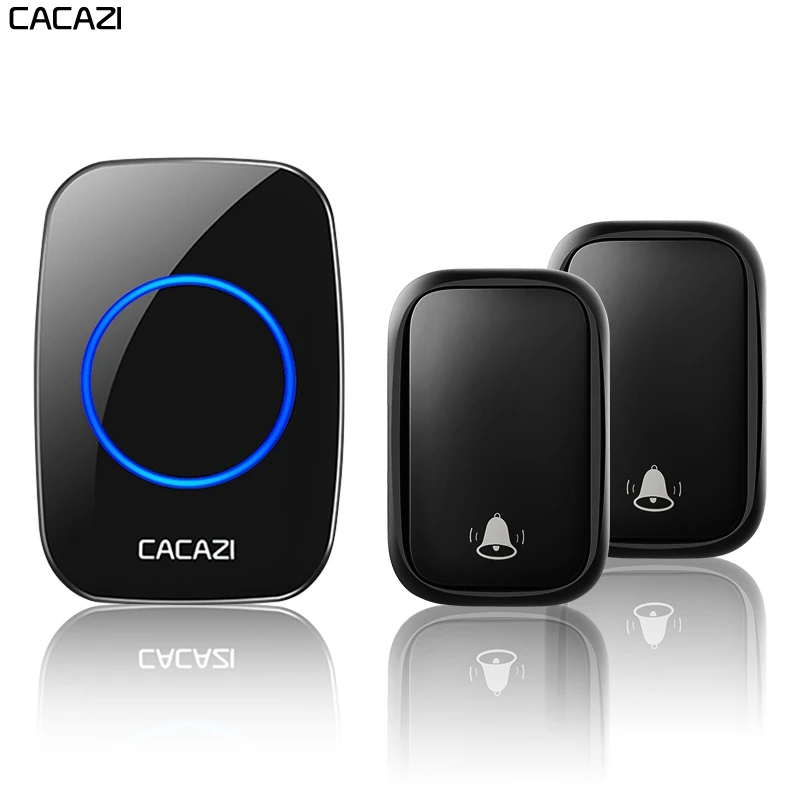 

CACAZI Home Wireless Self-powered Doorbell No Battery Required Transmitter Intelligent Call Ring Bell US EU UK AU Plug Receiver