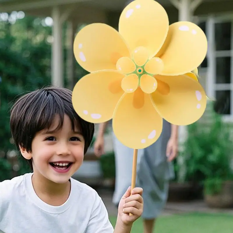 منحوتة الرياح زهرة الاغتصاب مغازل الرياح اليدوية الملونة طاحونة خلق المواد حزمة الديكور الأطفال المحمولة
