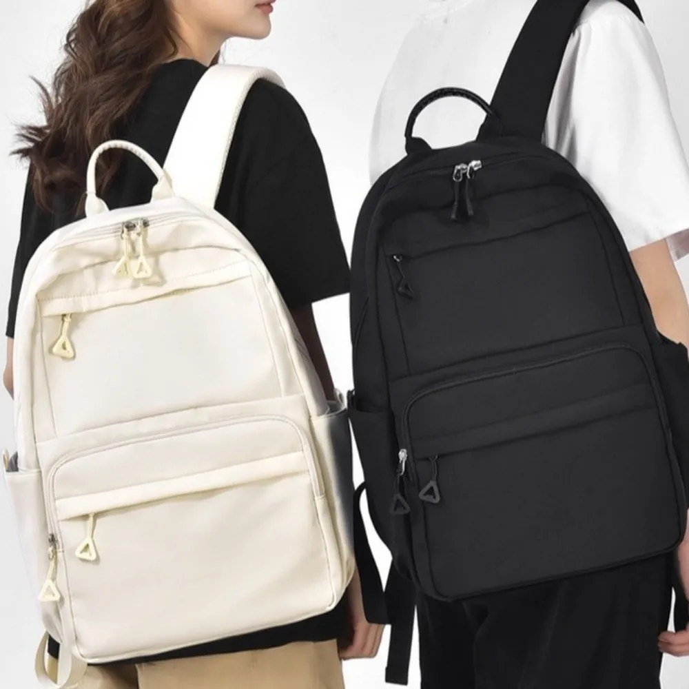 

Casual Solid Color Student Backpack Large Capacity Versatile Laptop Backpack Korean style Lightweight School Bag Travel