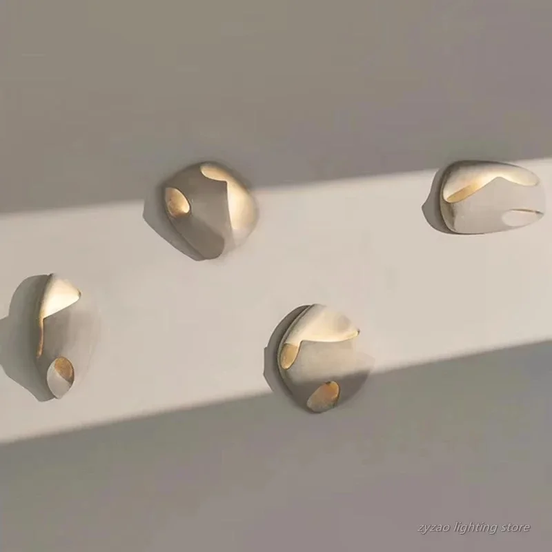 2026 Wabi Sabi Wall Lamp Bedroom Living Room Hallway Stair Indoor Home Japanese Style Modern Simple Art Decor Cement Led Wall Li