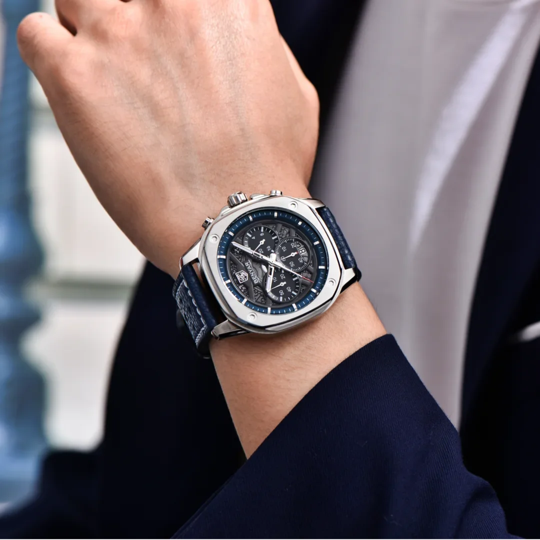 BENYAR ساعة أوتوماتيكية فاخرة جديدة 10Bar مقاومة للماء من الفولاذ المقاوم للصدأ للرجال ساعات يد ميكانيكية ساعة غوص رياضية للرجال #5