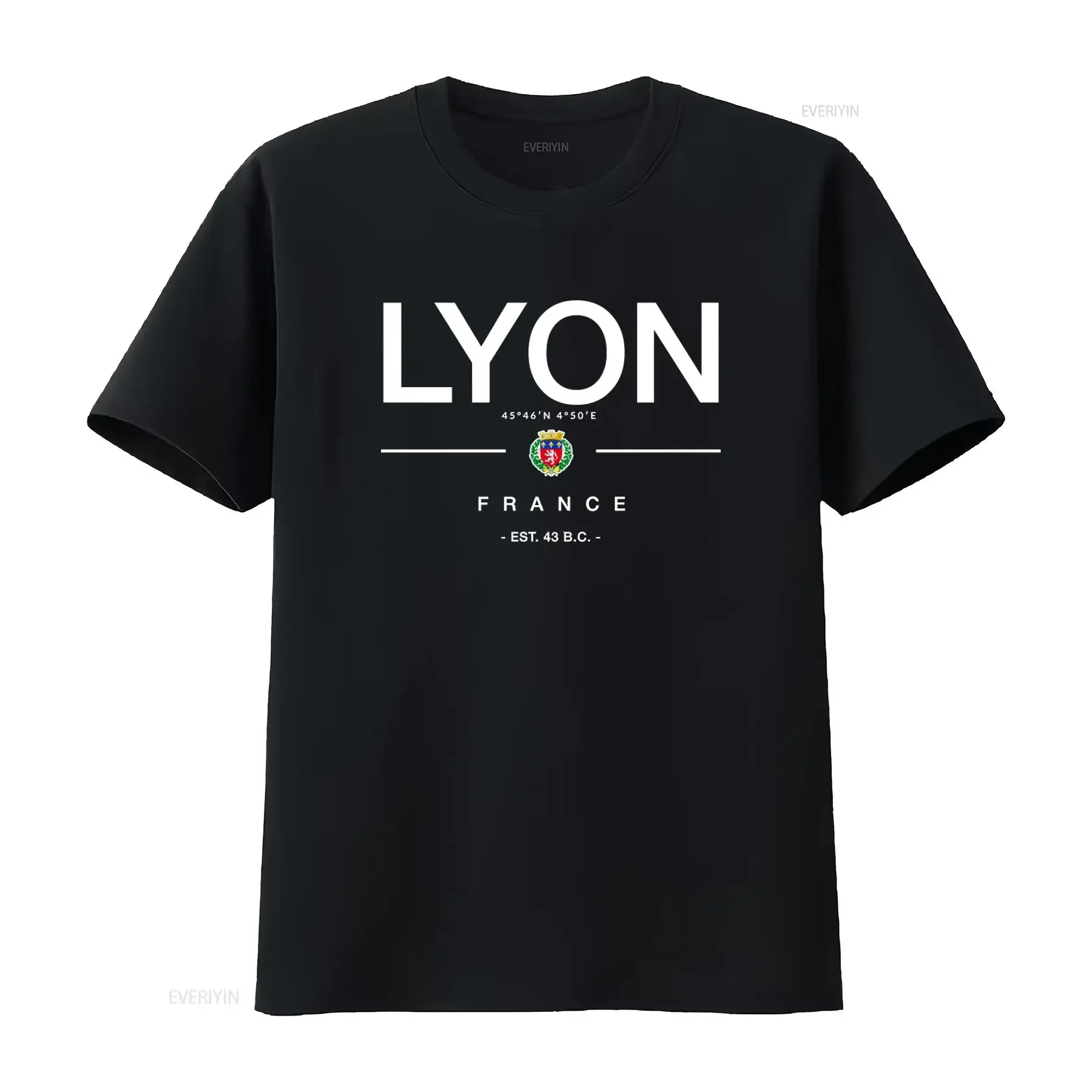 Camiseta de Lyon, Francia, Ropa de Vacaciones, Souvenir, Jersey con Estampado de Ciudad Francesa, Estilo Vintage Lavado, Gráfico Elegante, Unisex, Versátil