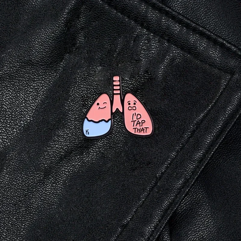 دبابيس المينا لتشريح الجهاز التنفسي للربو ، إكسسوارات المجوهرات ، شارة للرئة