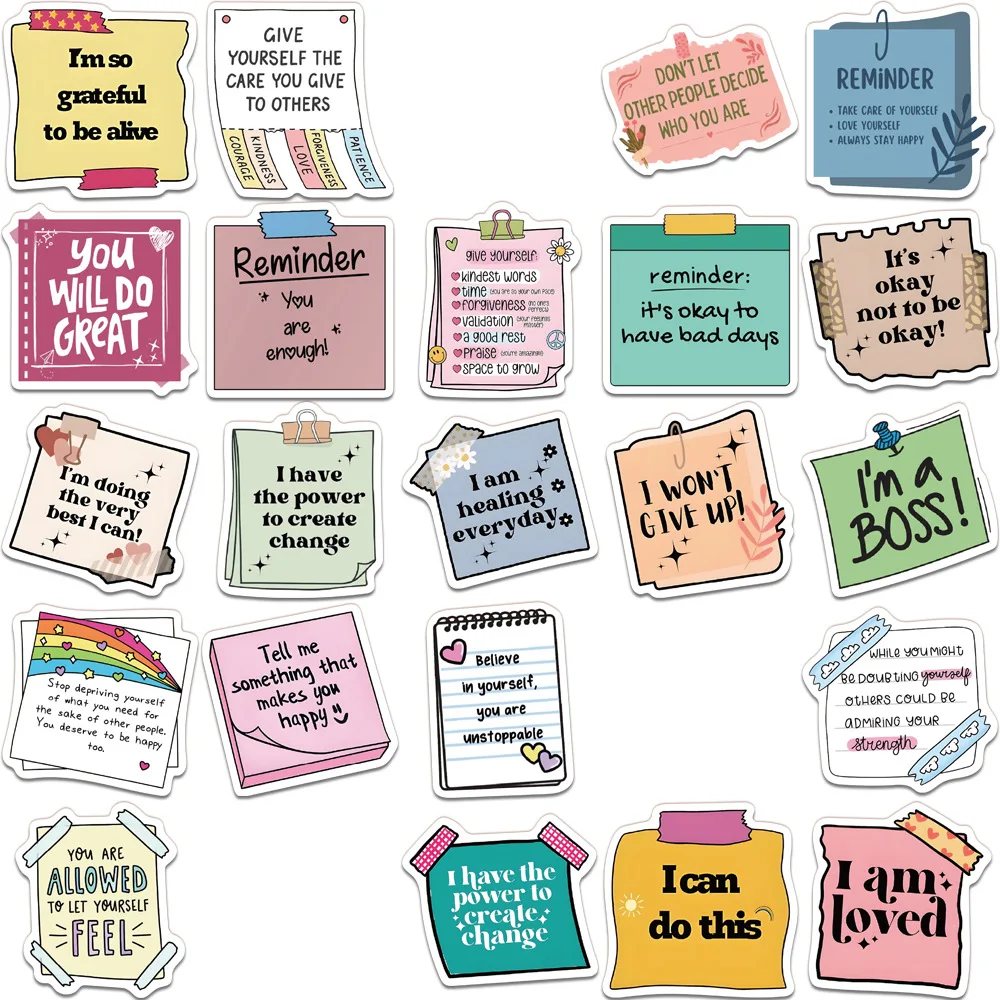 

10/50PCS Inspirational Labels Personalized Graffiti Stickers Waterproof Decal Toy for Stationery Box Refrigerator Water Cup Desk