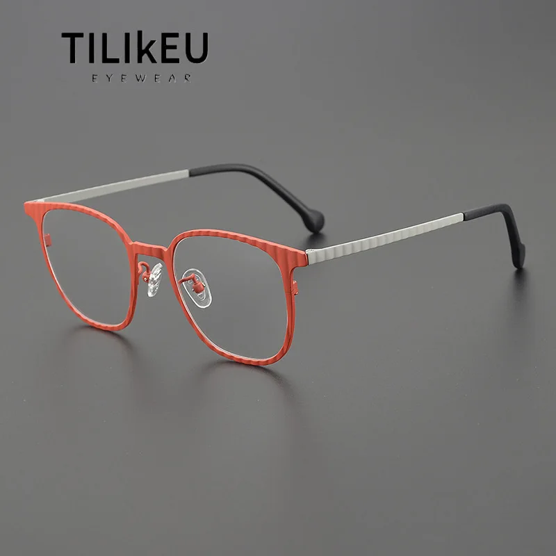 

Vintage Colorful Square Ultra-light Pure Titanium Eyeglasses Frames Men and Women Designer Fashion Unique Square Glasses Frames