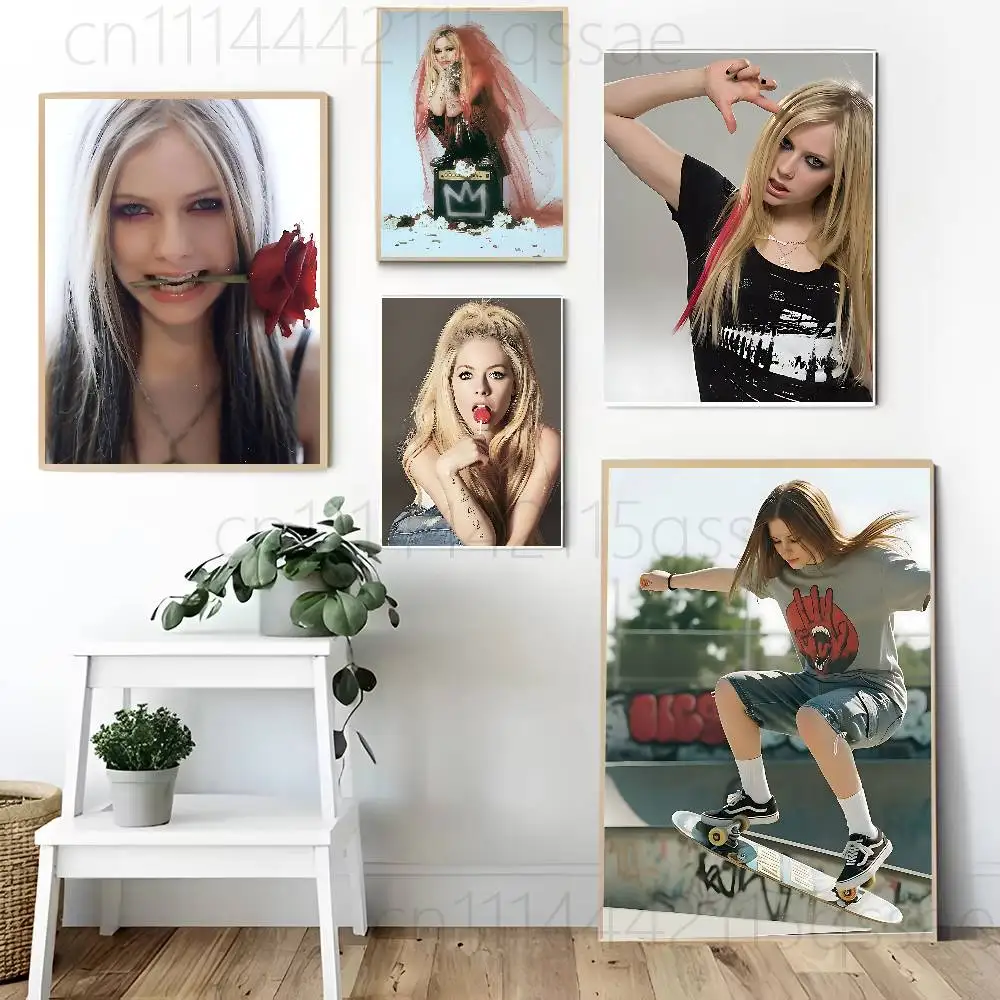A-Avril Punk L-Lavigne Poster Wall Art Posters, Texture Paintings, Ideal Gift for Room Decoration