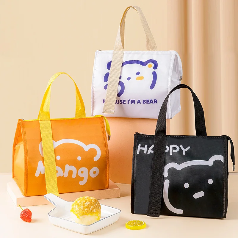 Cute Portable Thermal Lunch Box Bag for Women Kids Food Storage Tote Travel Picnic Meal Pouch Insulated Cooler Bento Bags