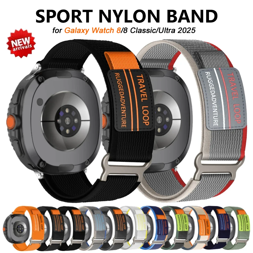 Correa deportiva de nailon para Samsung Galaxy Watch 8, correa clásica de 46mm, pulsera con bucle de viaje de 40mm y 44mm, Galaxy Ultra 2025