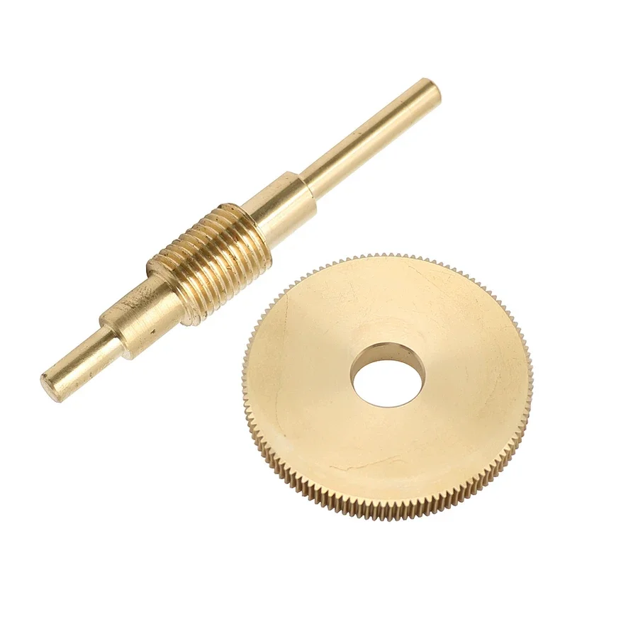 059 Brass Worm Gear 120 Teeth 0.4MM 120T 12MM Hole Diameter Gear 1:120 Brass Decelerating Turbine Worm Gear 75MM Worm Rod