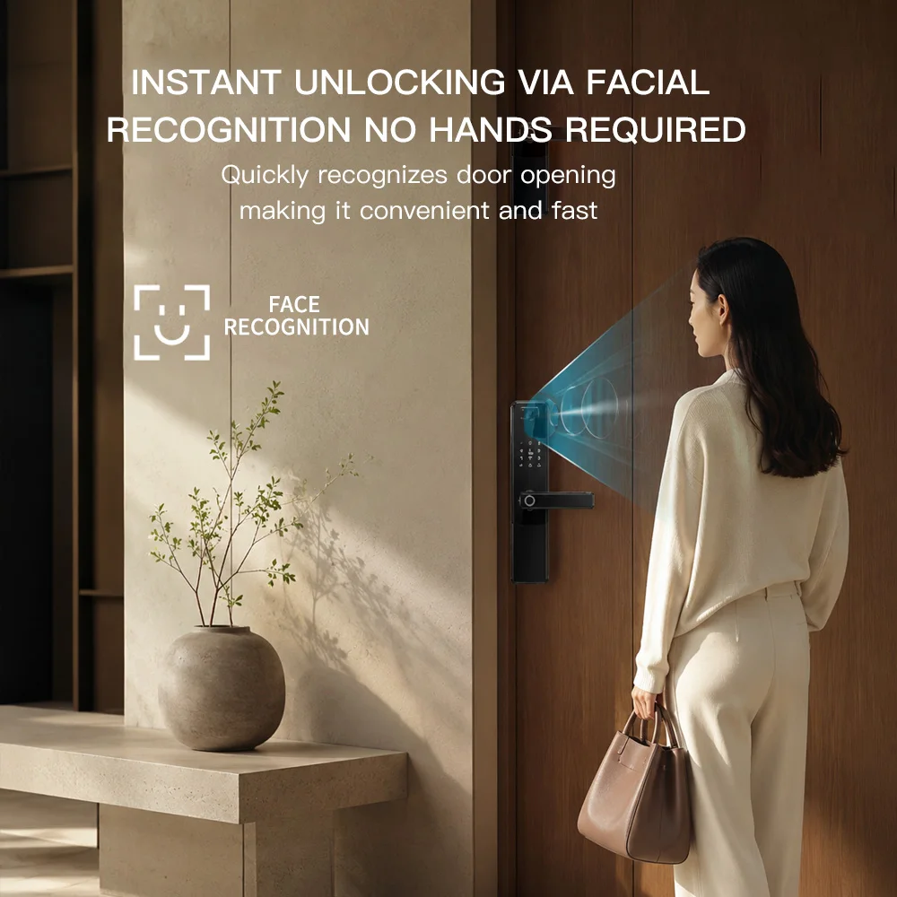 Tuya Smart WiFi Door Lock supports 3D face recognition palm print recognition fingerprint recognition remote unlocking via APP