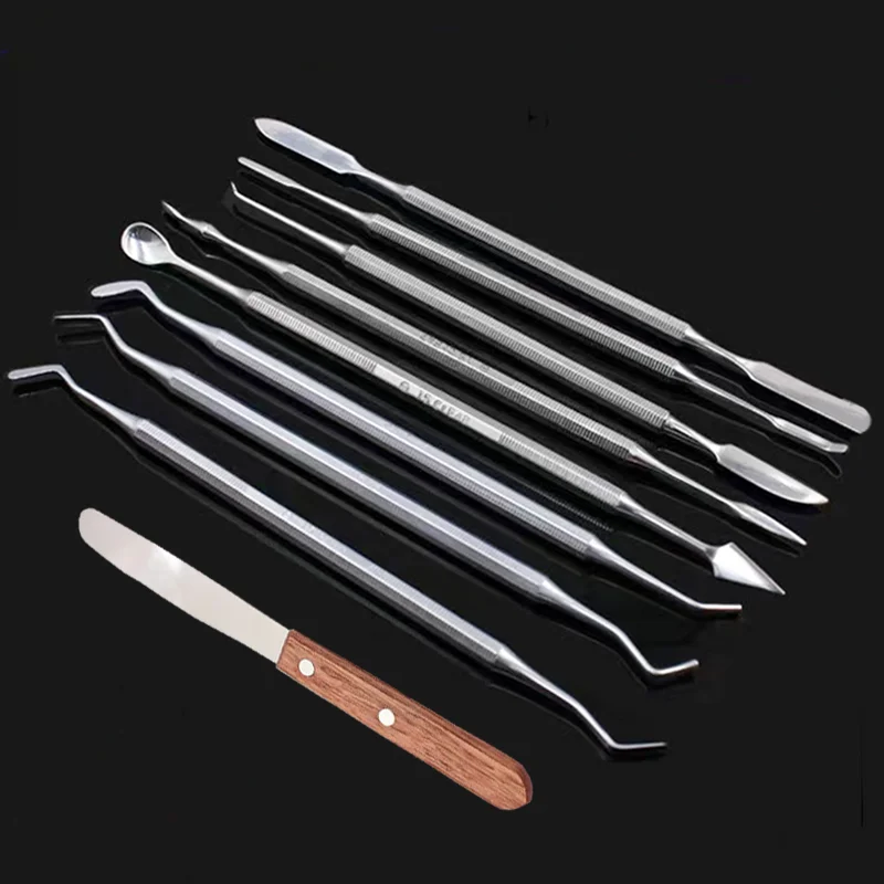 

1pc Dental Spatulas Mixing Spatula Metal Dentistry Wax Carver Double Ends Teeth Root Canal Filling Instrument Dentist Tools