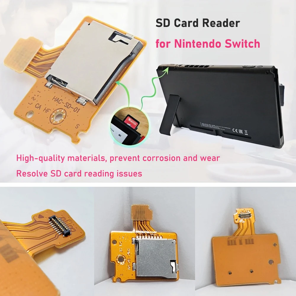 2/10/20pcs/Lot SD Card Reader for Nintendo Switch Sd Card Reader Slot Port Replacement SD TF Card Slot Socket Board