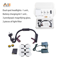 Dental Binocular Loupes Dental Medical Magnifier Headlight 5W Focusing LED Light Medical Headlamp with +1.5 +2.0 +2.5 Glass